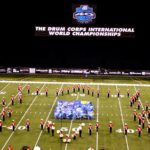 finals performance with flags showing the painting of Starry Night inside a star formation