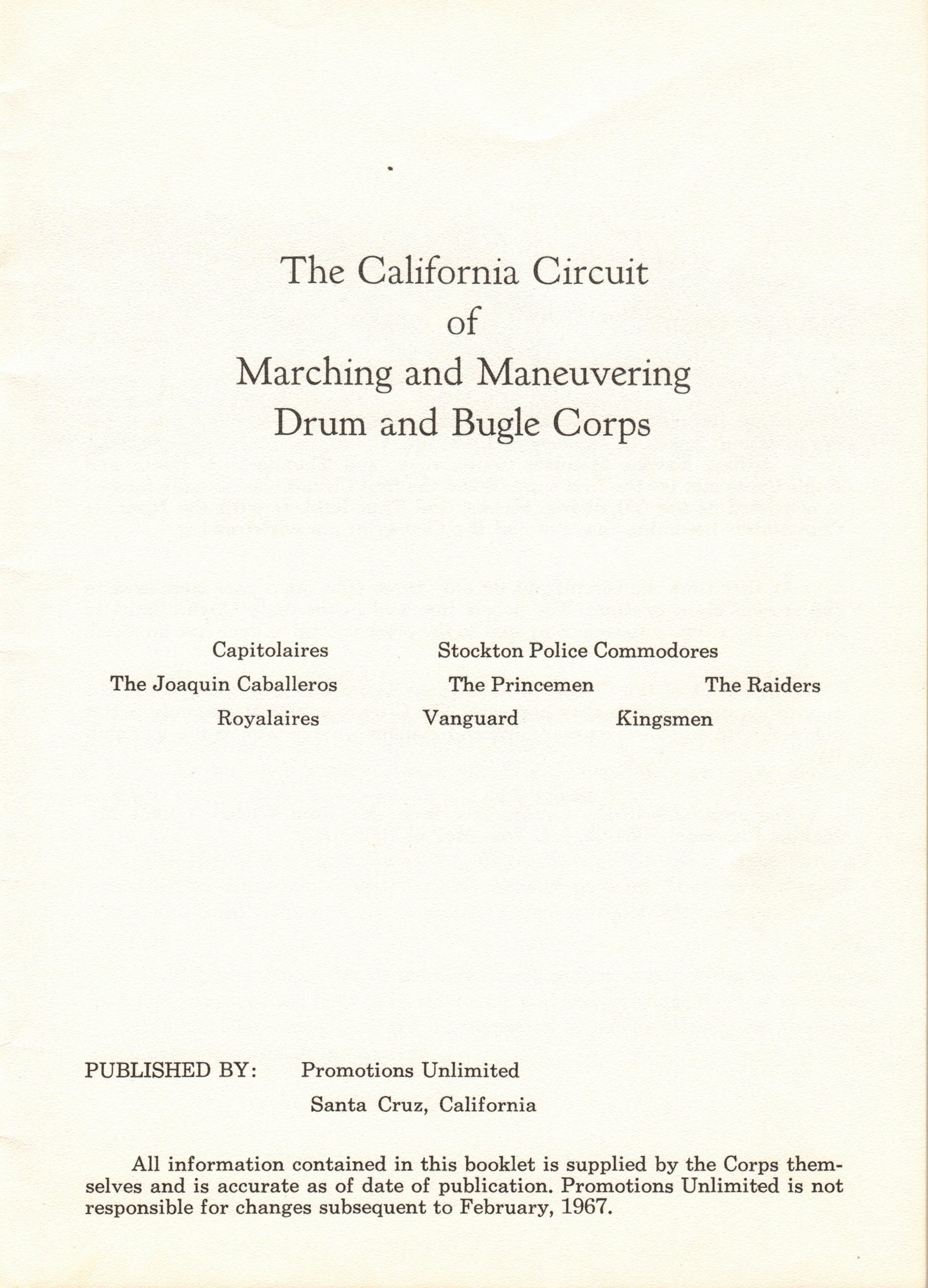 1967-02-California-Drum-Bugle-Corps-Circuit-Booklet-Title-Page